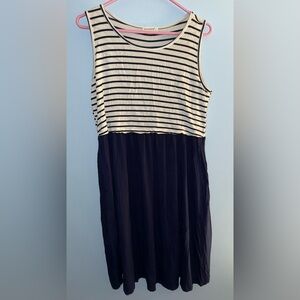 Women's Striped Navy and White Nursing dress